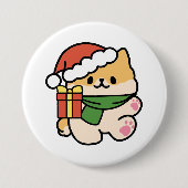 Yappy Howholidays - Schattigee Cartoon voor kersth Ronde Button 7,6 Cm (Voorkant)