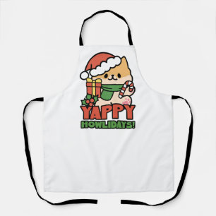 Yappy Howholidays - Schattigee Cartoon voor kersth Schort