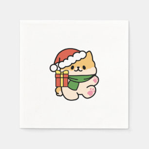 Yappy Howholidays - Schattigee Cartoon voor kersth Servet