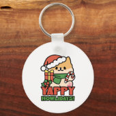Yappy Howholidays - Schattigee Cartoon voor kersth Sleutelhanger (Voorkant)