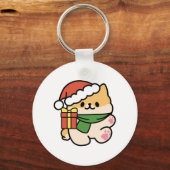 Yappy Howholidays - Schattigee Cartoon voor kersth Sleutelhanger (Achterkant)