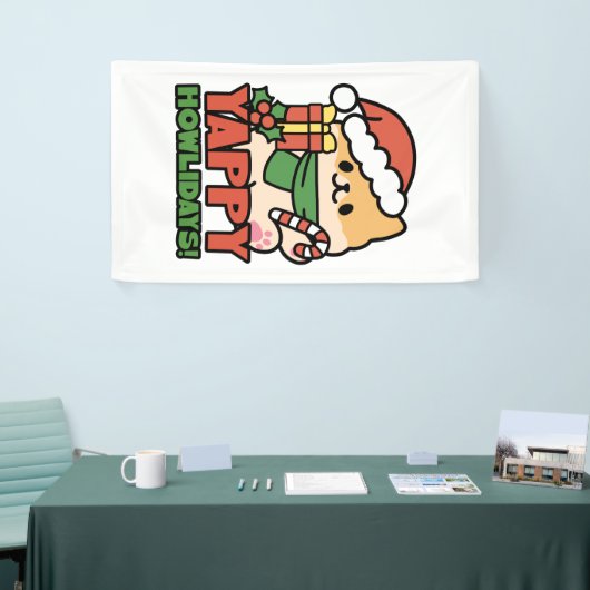 Yappy Howholidays - Schattigee Cartoon voor kersth Spandoek (Beurs)