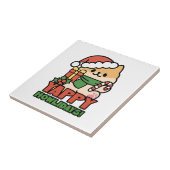 Yappy Howholidays - Schattigee Cartoon voor kersth Tegeltje (Zijkant)