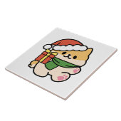 Yappy Howholidays - Schattigee Cartoon voor kersth Tegeltje (Zijkant)