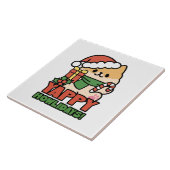 Yappy Howholidays - Schattigee Cartoon voor kersth Tegeltje (Zijkant)