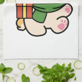 Yappy Howholidays - Schattigee Cartoon voor kersth Theedoek (Gevouwen)