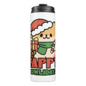 Yappy Howholidays - Schattigee Cartoon voor kersth Thermosbeker (Voorkant)