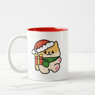 Yappy Howholidays - Schattigee Cartoon voor kersth Tweekleurige Koffiemok