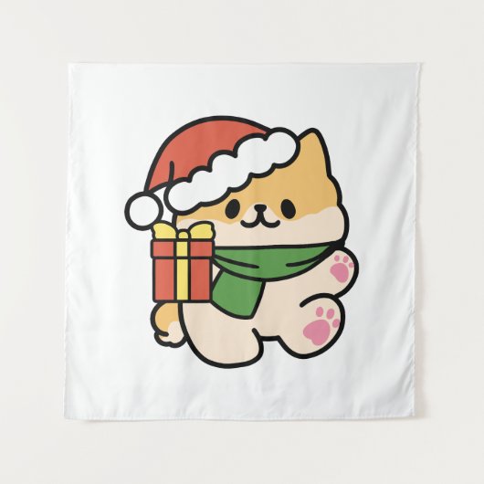 Yappy Howholidays - Schattigee Cartoon voor kersth Wandkleed (Voorkant)