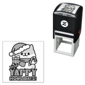 Yappy Howholidays - Schattigee Cartoon voor kersth Zelfinktende Stempel (In situ)