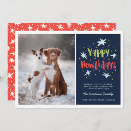 Yappy Howlidays Dog kerstfotomarine Feestdagenkaart
