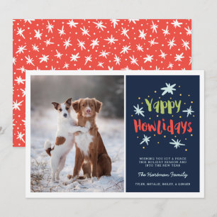 Yappy Howlidays Dog kerstfotomarine Feestdagenkaart