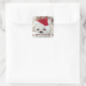 YAPPY HOWLIDAYS Dog Photo Holiday Vierkante Sticker (Tas)