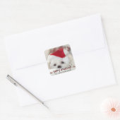 YAPPY HOWLIDAYS Dog Photo Holiday Vierkante Sticker (Envelop)
