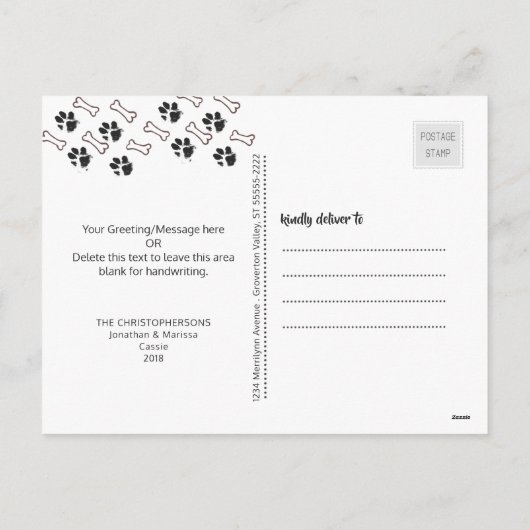 YAPPY HOWLIDAYS | Funny Dog Photo Feestdagenkaart (Achterkant)