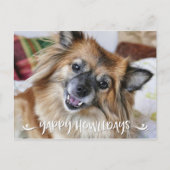 YAPPY HOWLIDAYS | Funny Dog Photo Feestdagenkaart (Voorkant)