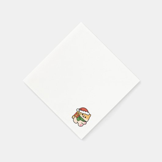 Yappy Howlidays - Mooie Kersthond Cartoon Servet (Hoek)