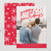 Yappy Pawlidays Dog kerstfoto Feestdagenkaart (Voorkant / Achterkant)