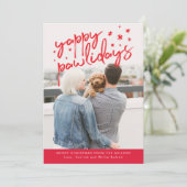 Yappy Pawlidays Dog kerstfoto Feestdagenkaart (Staand voorkant)