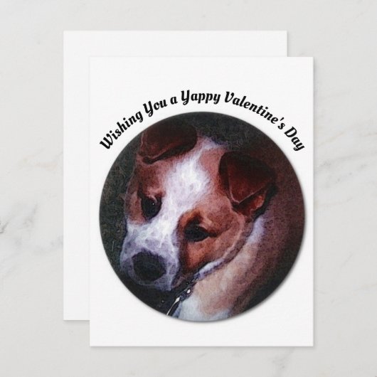 Yappy Puppy Valentijnsdag Digitale Schildering Feestdagenkaart (Voorkant / Achterkant)