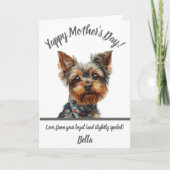 Yappy Yorkie Moederdag Kaart (Voorkant)