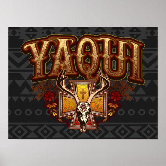 Yaqui Deer Skull Poster Art Print (Voorkant)