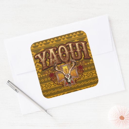 Yaqui Deer Skull Sticker ontwerp (Envelop)