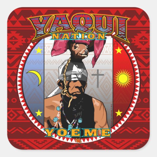 Yaqui deerdancer Yoeme sticker grote sticker (Voorkant)