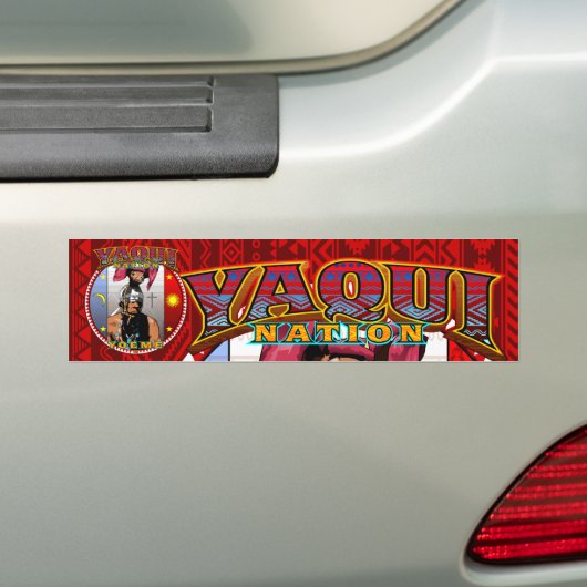 yaqui natie deerdancer bumber sticker rood (Op auto)