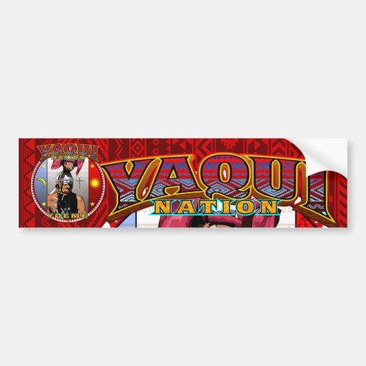 yaqui natie deerdancer bumber sticker rood (Voorkant)