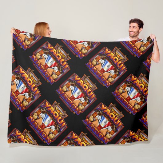 Yaqui Nation Flag Deer Dancer-ontwerp Fleece Deken (In situ)