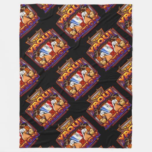 Yaqui Nation Flag Deer Dancer-ontwerp Fleece Deken (Voorkant)