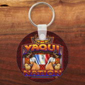 Yaqui Nation Flag Deer Dancer-ontwerp Sleutelhanger (Voorkant)