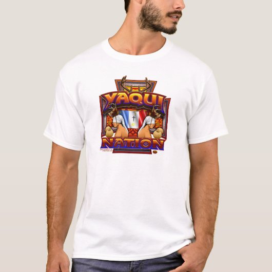 Yaqui Nation Flag Deer Dancer-ontwerp T-shirt (Voorkant)