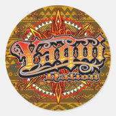 Yaqui Nation sticker design goud (Voorkant)