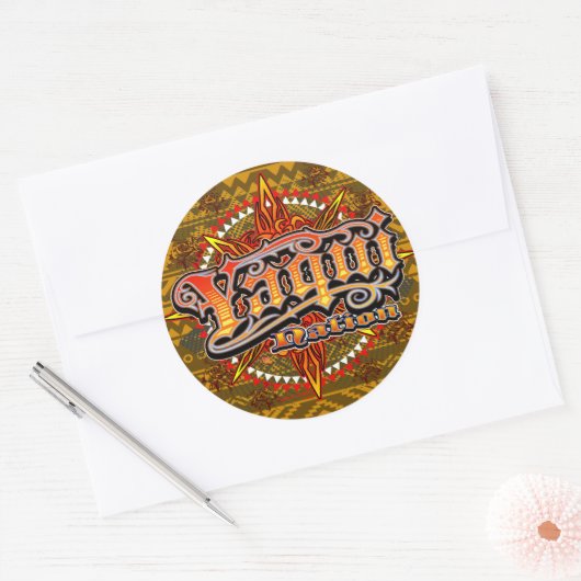 Yaqui Nation sticker design goud (Envelop)
