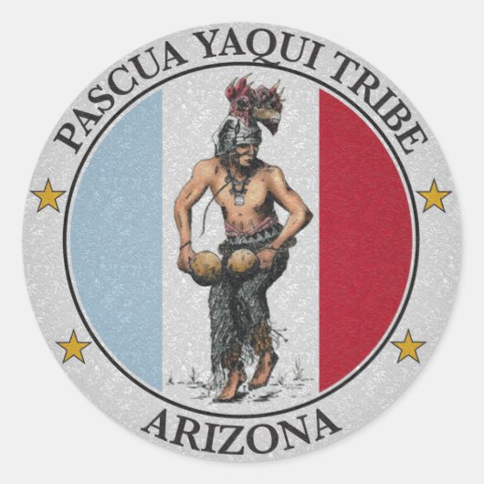 Yaqui Tribal Flag Ronde Sticker (Voorkant)