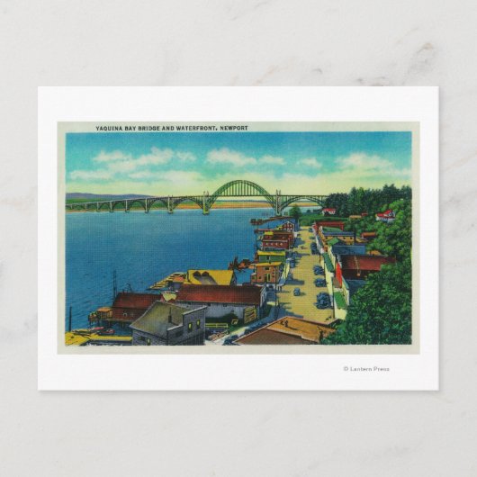 Yaquina Bay Bridge en waterfront Newport, OF Briefkaart (Voorkant)