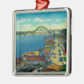 Yaquina Bay Bridge en waterfront Newport, OF Metalen Ornament (Links)