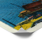 Yaquina Bay Bridge en waterfront Newport, OF Poster (Hoek)