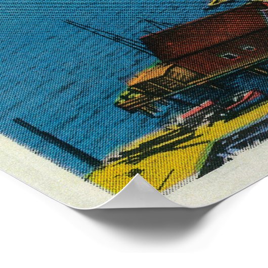 Yaquina Bay Bridge en waterfront Newport, OF Poster (Hoek)