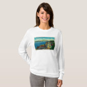 Yaquina Bay Bridge en waterfront Newport, OF T-shirt (Voorkant volledig)
