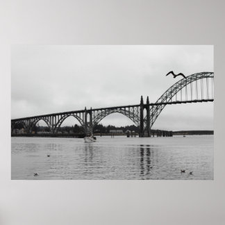 Yaquina Bay Bridge in zwart-wit Poster