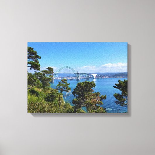 Yaquina Bay Bridge, Newport, Oregon Canvas Afdruk (Voorkant)
