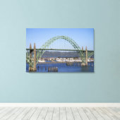 Yaquina Bay Bridge over de Yaquina Bay Canvas Afdruk (Insitu (Houten vloer))