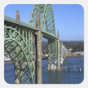 Yaquina Bay Bridge over de Yaquina Bay Vierkante Sticker