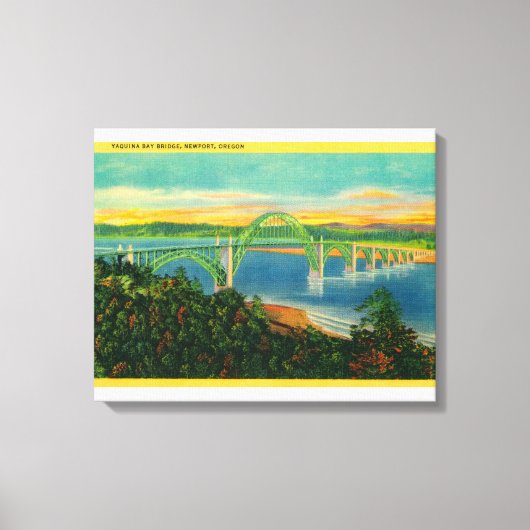 Yaquina Bay BridgeNewport, OF Canvas Afdruk (Voorkant)