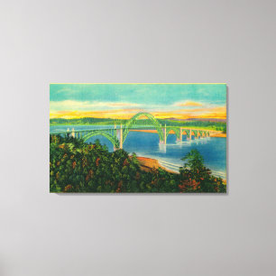 Yaquina Bay BridgeNewport, OF Canvas Afdruk
