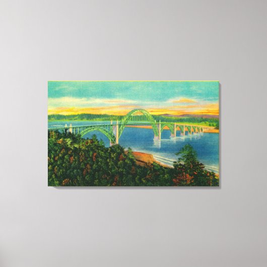 Yaquina Bay BridgeNewport, OF Canvas Afdruk (Voorkant)