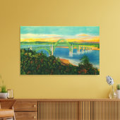 Yaquina Bay BridgeNewport, OF Canvas Afdruk (Insitu (Woonkamer))